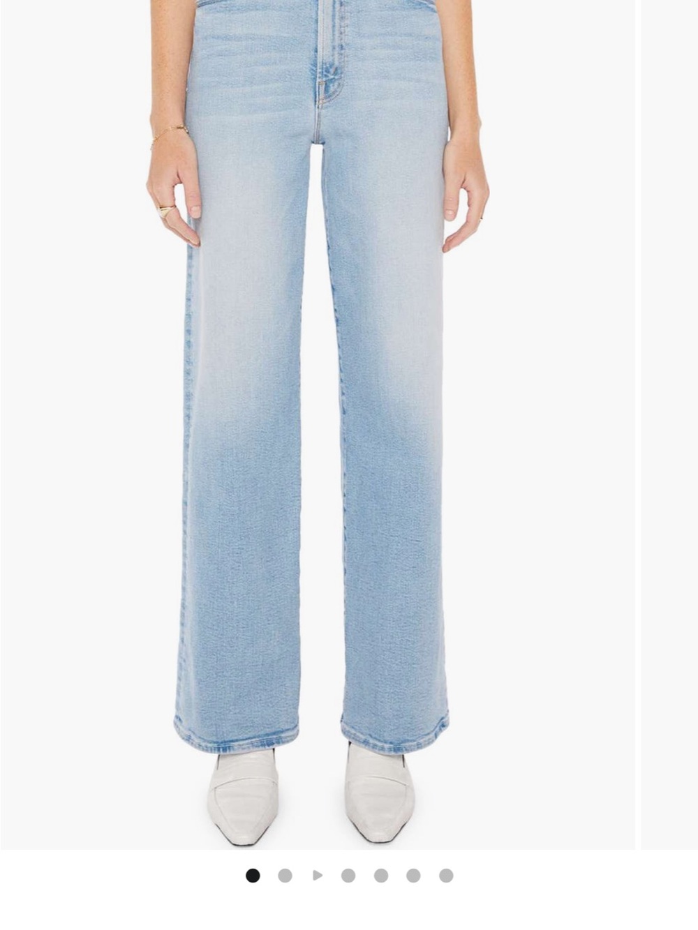 MOTHER Light Blue High-Rise Wide Leg Jeans